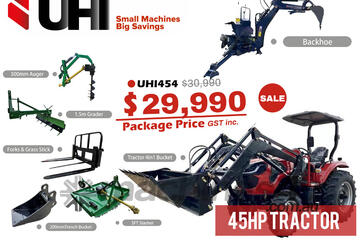 45HP UHI454 Tractor with 7 Attachments